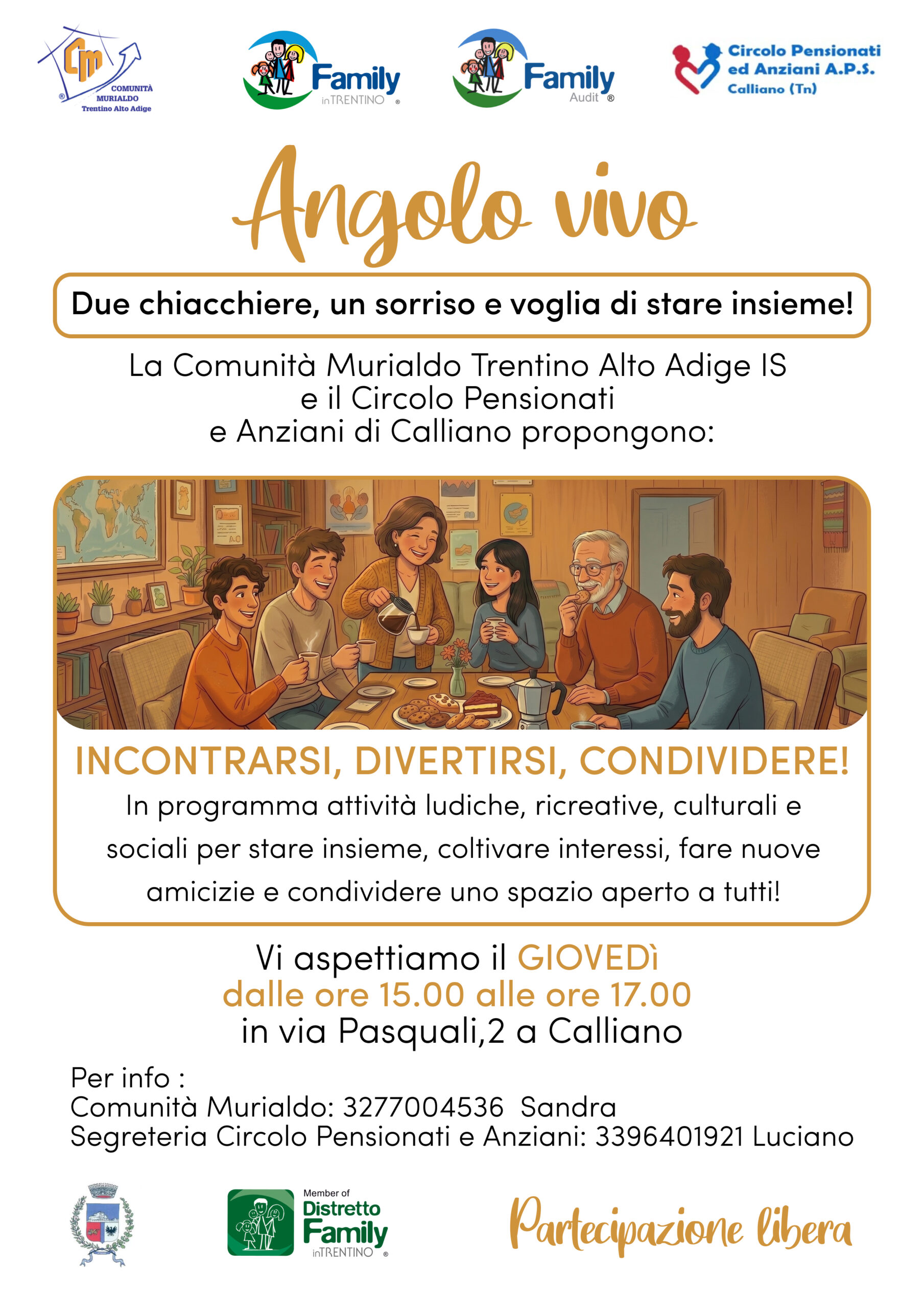 Angolo vivo due chiacchere Giovedì Calliano